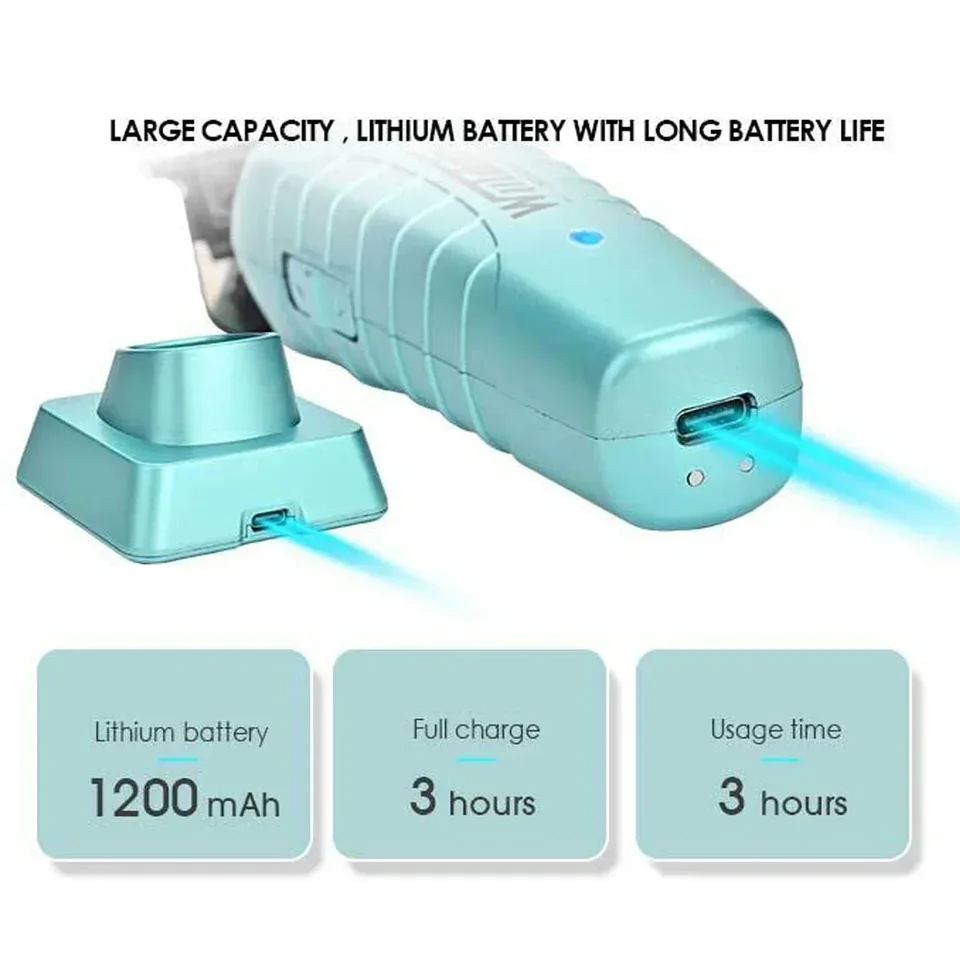 Wmark-男性用プロフェッショナルコードレス電動バリカン、バリカン