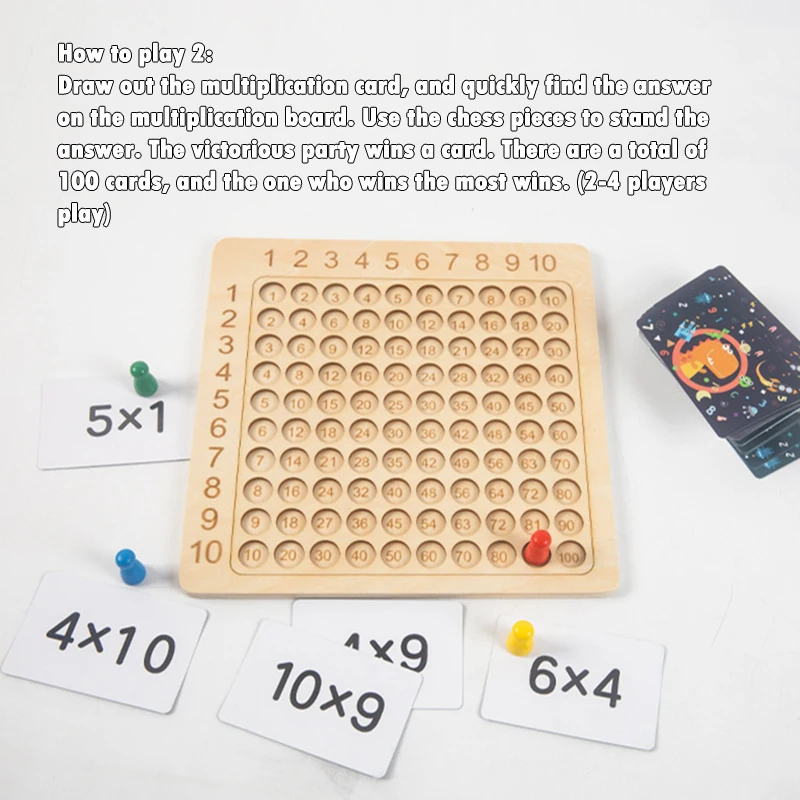 Jogo De Tabuleiro De Madeira Pensamento Interativo Montessori 9x9  Matemática Multiplicação Board Pré-escolar Formação Contagem Brinquedos  Para 2-4 Jogadores - Brinquedos Matemáticos - AliExpress