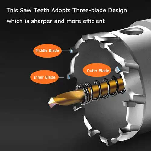 1 pc 5A Carbide Tip TCT Drill Bit Hole Saw 12-150mm Drill Bit Set Hole Saw Cutter For Stainless Steel Metal Alloy Drilling - Image 2
