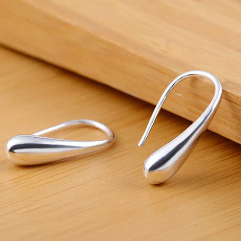 

925 Sterling Silver Water Drop LOVE Valentine Dangle Earrings For Women Engagement Wedding Luxury Quality Jewelry Free Shipping