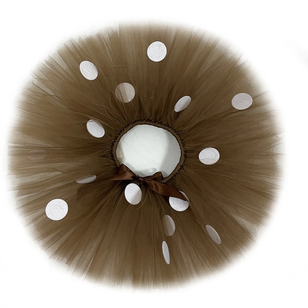 Animal Tutu Skirt Outfit Brown Girls Deer Tutu Skirt Fluffy Baby Girl Party Dance Tutu Skirts For Kids Halloween Christmas Elk Reindeer Costume