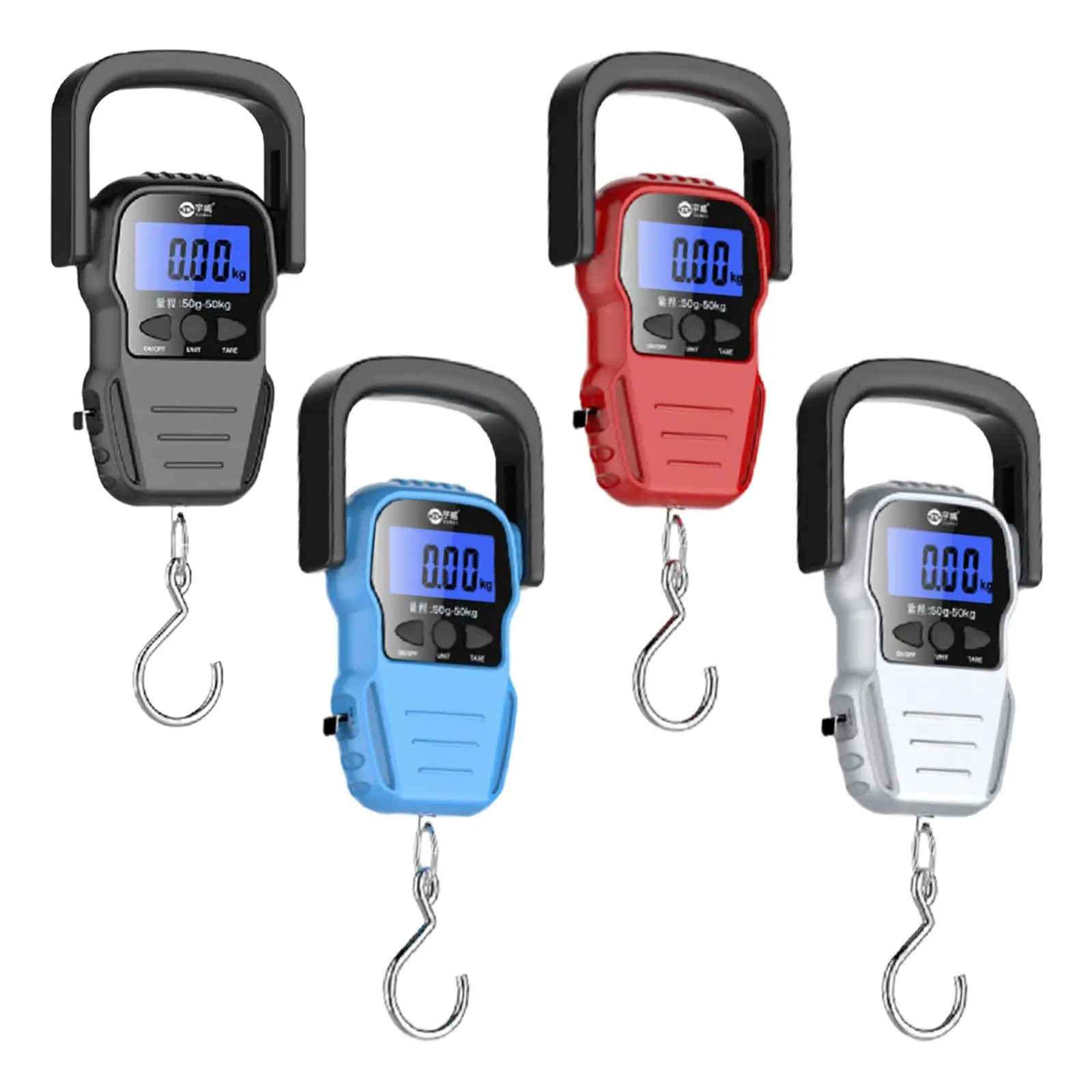 Portable Fishing Scale with Suspended Hook, LCD Electronic Scale to Weigh Luggage