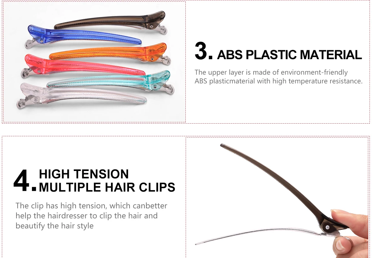 Professional Hairdressing Alligator Clips Set For Hair Styling_voghion.com