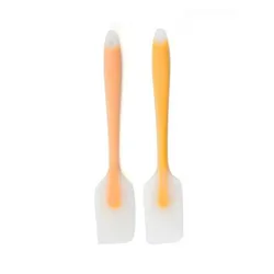 Heat Resistant Silicone Kitchen Tool Set - Spoon & Scraper Spatula Duo (Orange)