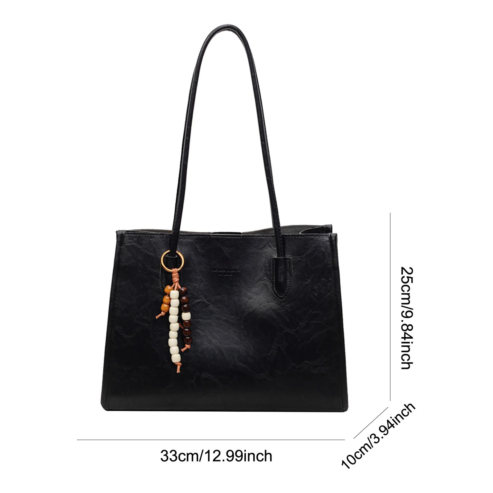 Textured Shoulder Bag Large Capacity All-Match Tote Handbag Long Handle Trendy Armpit Bag Travel Shopping Work Handbag