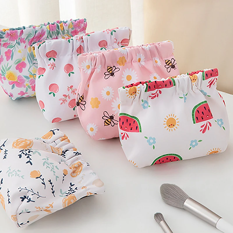 

Portable Travel Cosmetics Coin Wire Holder Pouch Bag Earphone Cards Lipsticks Storage Bag Auto Close Jewelry Storage Organizer