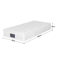 Anajqaqia 90×200×20-25 см Пружинный матрас, 7-зонный матрас из холодной пены, стеганый чехол из микрофибры, уровень твердости H3, белый