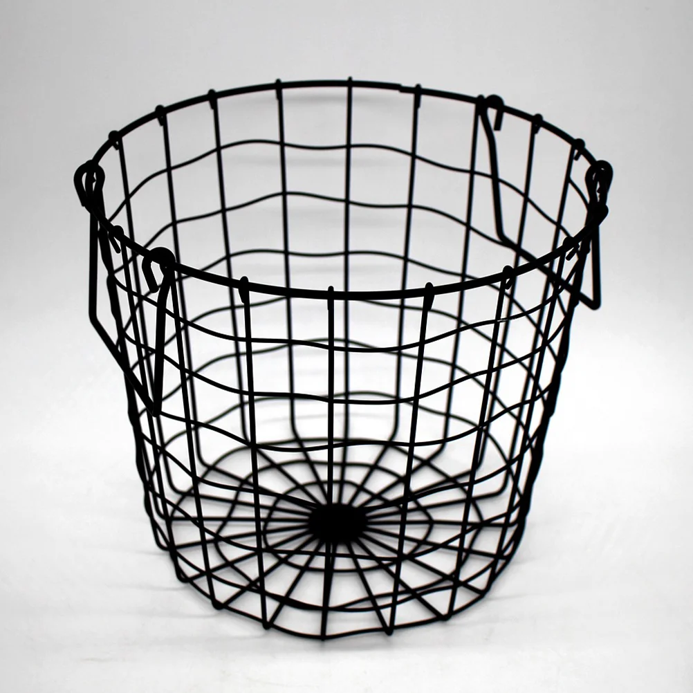 

Vintage Metal Laundry Basket Hollow Wire Storage Basket Country Mesh Basket Hamper Clothes Sundries Organizer Farmhouse