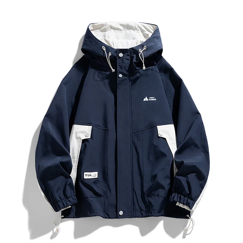 Men Jacket Coats Trench Windbreaker Hooded Waterproof Plus Size 7XL 8XL 9XL Oversize Autumn Loose Pocket Male Softshell Overcoat