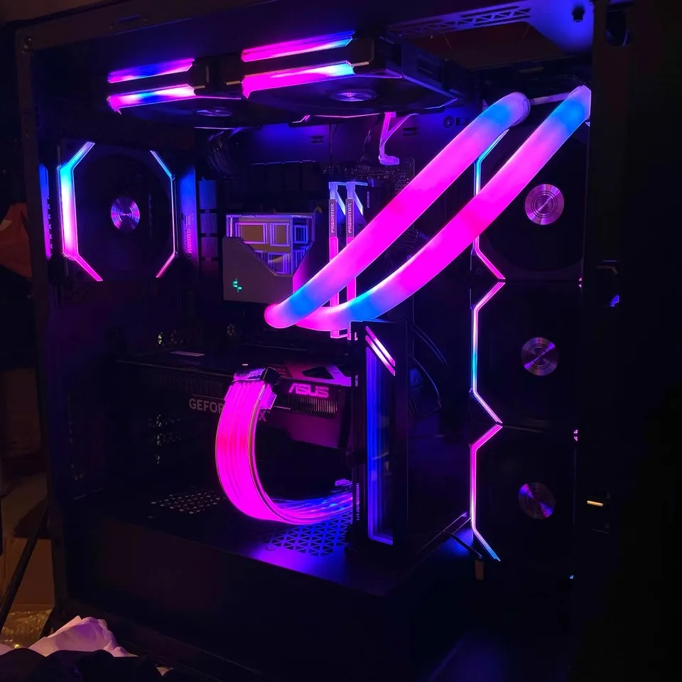 JUMPEAK ARGB Neon Light Flexible, 5V ARGB LED Neon Tube Light Strip Sleeve Cover for Gaming PC 120 240 360 AIO CPU Water Liquid Cooler Modding - Image 4