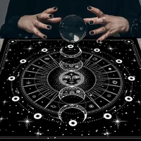 Bohemian Moon Phase Tarot Tablecloth Altar Cloth Divination Decoration Black Starry Sky Moon Witchcraft Tarot Card Table Cloth 1