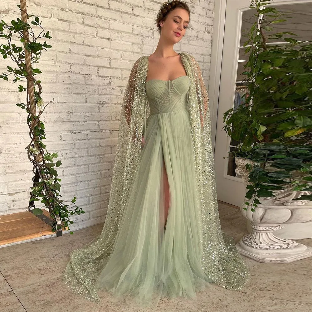 Bottle Green Gown with Golden Coat | WaliaJones