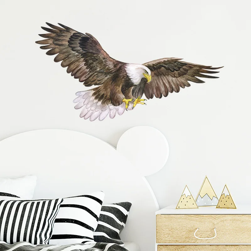 Removable Eagle Soaring Bird Decorative Vinyl Office Decor Wall Art Sticker Students Dormitory Decoration Classroom Decal Poster