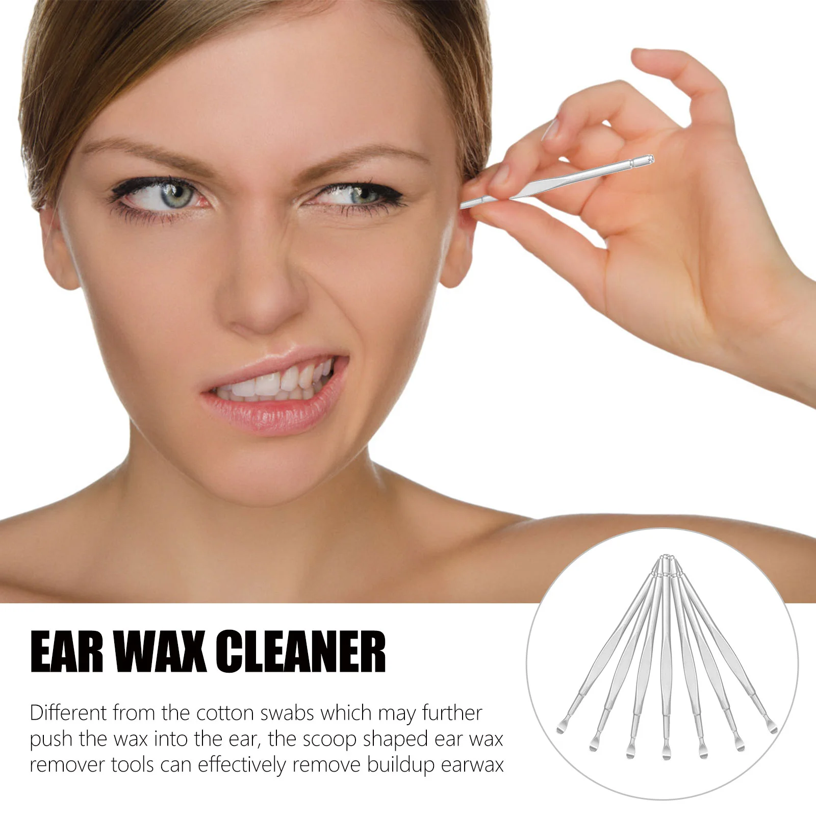 12 Pcs Stainless Steel Ear Spoon Cleaner Wax Earwax Picker Tools Kit Removal 2