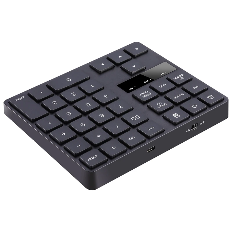 2.4g Wireless Numeric Keypad, Rechargeable Number Pad Keyboard With 35