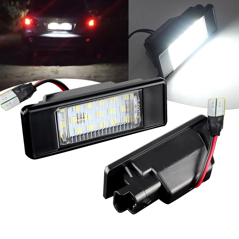 2-Piece Error-Free White LED License Plate Lights