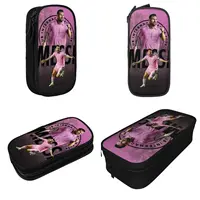 Large Pencil Lionel Pouch M-Messi Merch Double Layer Pencil Case Stationery Girl Make Up Bag Perfect Gifts 2