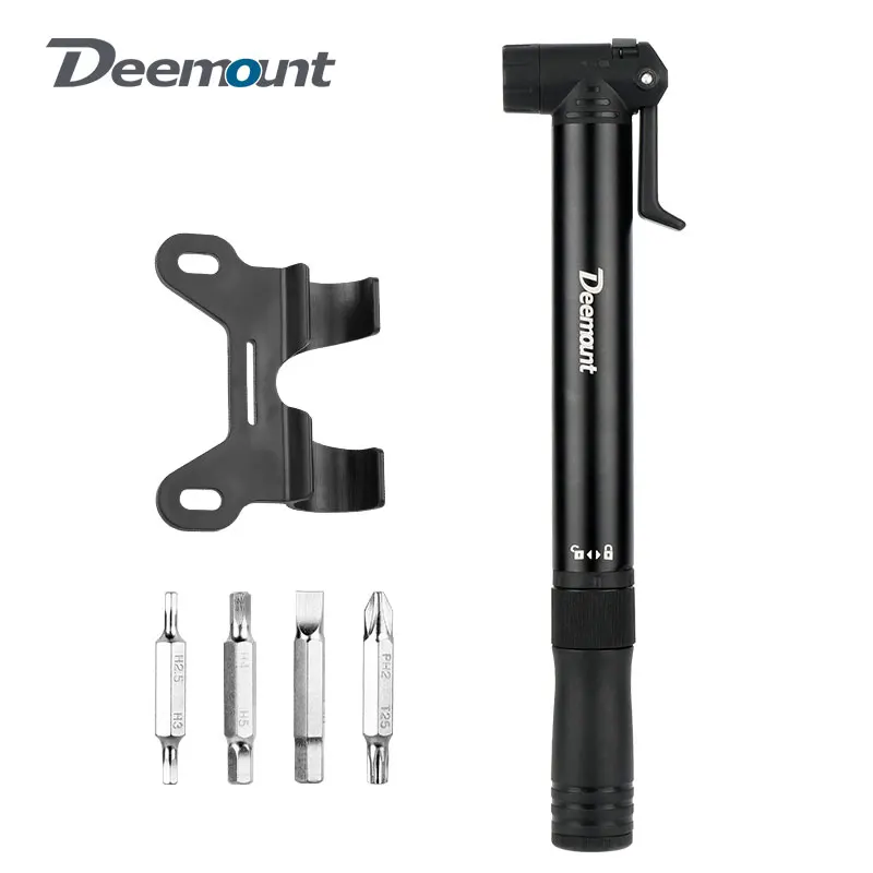 자전거 타이어용 확장 호스 펌프 튜브 MTB 도로 자전거용 팽창기 파이프 코드 8 에어 펌프 및 래칫 렌치, 자전거 슈레이더 프레스타 인플레이션 컴팩트 팽창기, 휴대용 랙, 2 in 1 스크류 구동, 8 가지 유형 비트