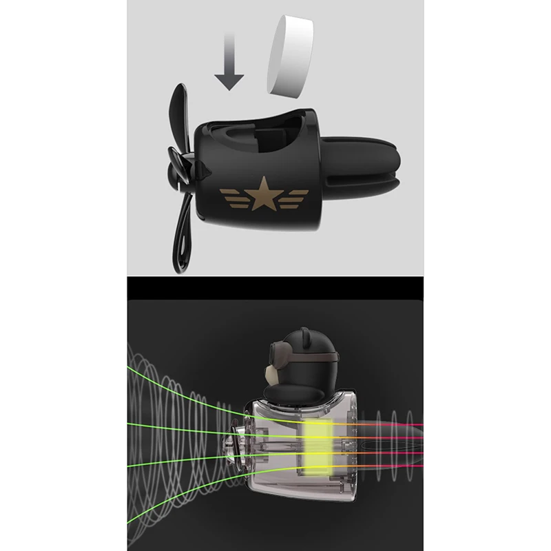Car Air Freshener Aromatherapy Pilot Rotating Propeller Air Outlet Fragrance Flavor Bear Pilot Car Accessories car air freshener