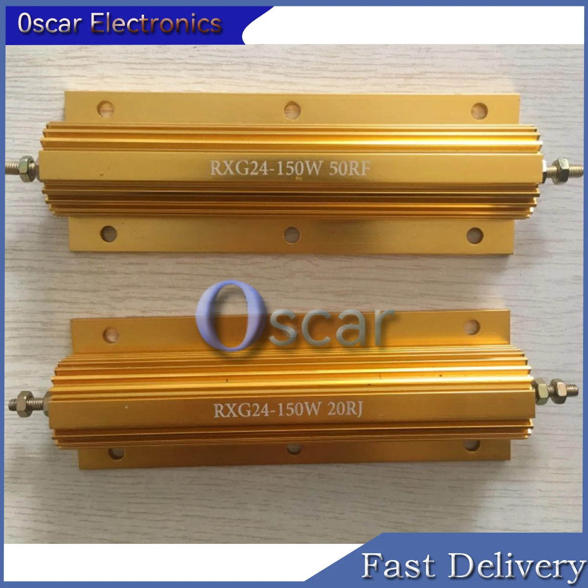 

New 2PCS/lot RXG24 10W High Power Resistance Gold Aluminum Shell Resistance