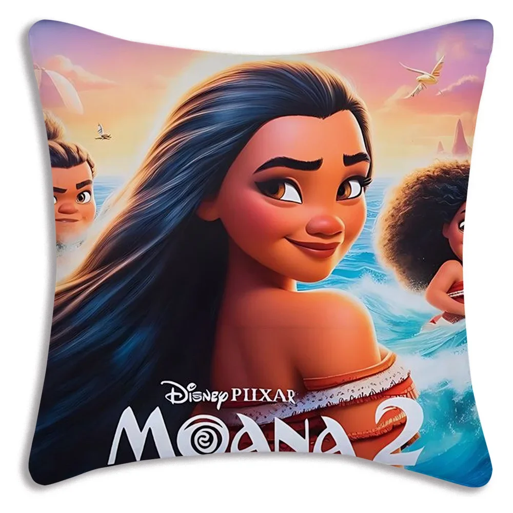 Pillow Covers Disney Moana Cartoon Sofa Decorative Home Double-sided Printing Short Plush Cute Cushion Cover