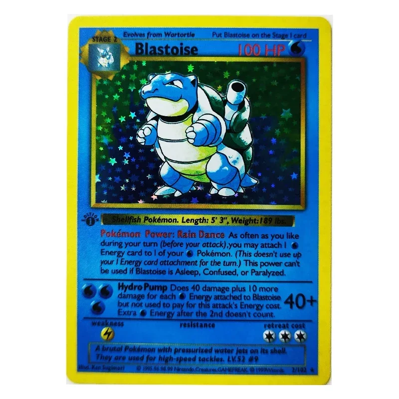 3Pcs/set Diy 1996 1st Edition Charizard Venusaur Blastoise Flash Card First Partner Classic Game Anime Collection Card Gift Toy