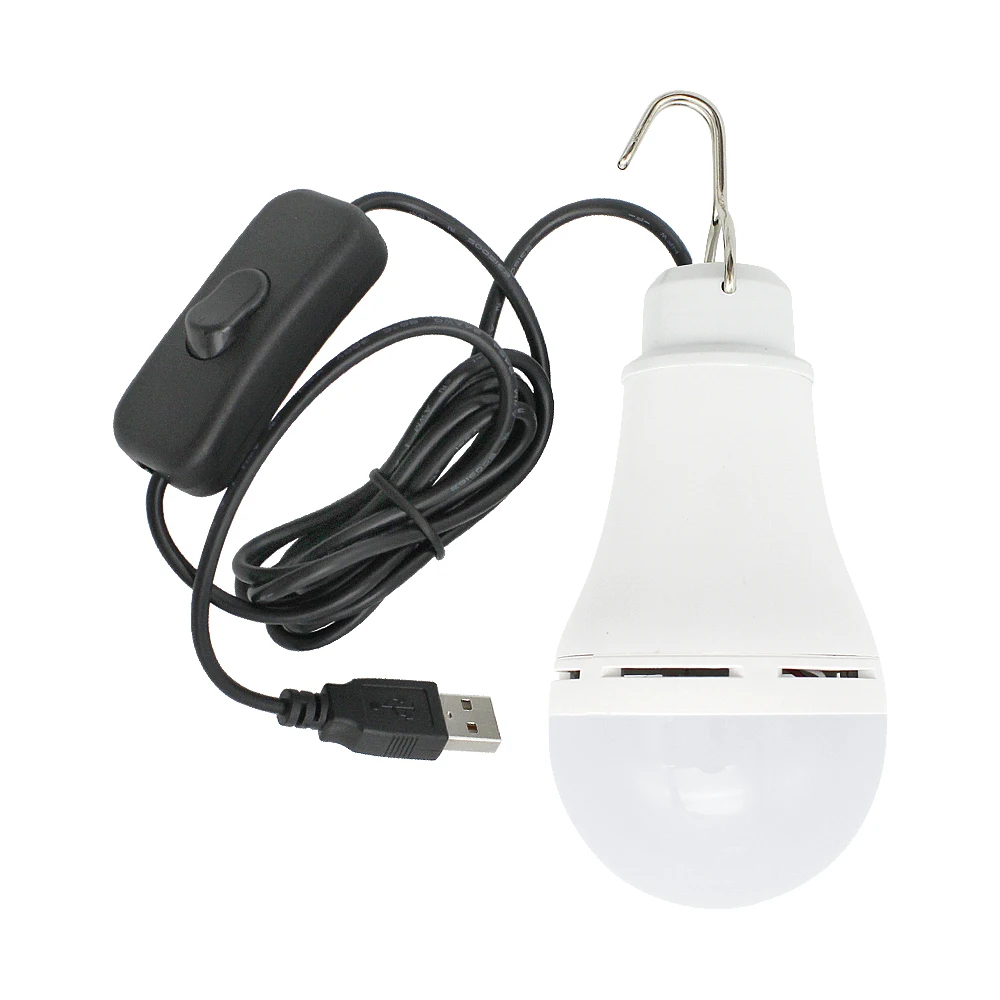 Portable Usb Led Bulb Light With Switch Button - Home Emergency Night Lamp