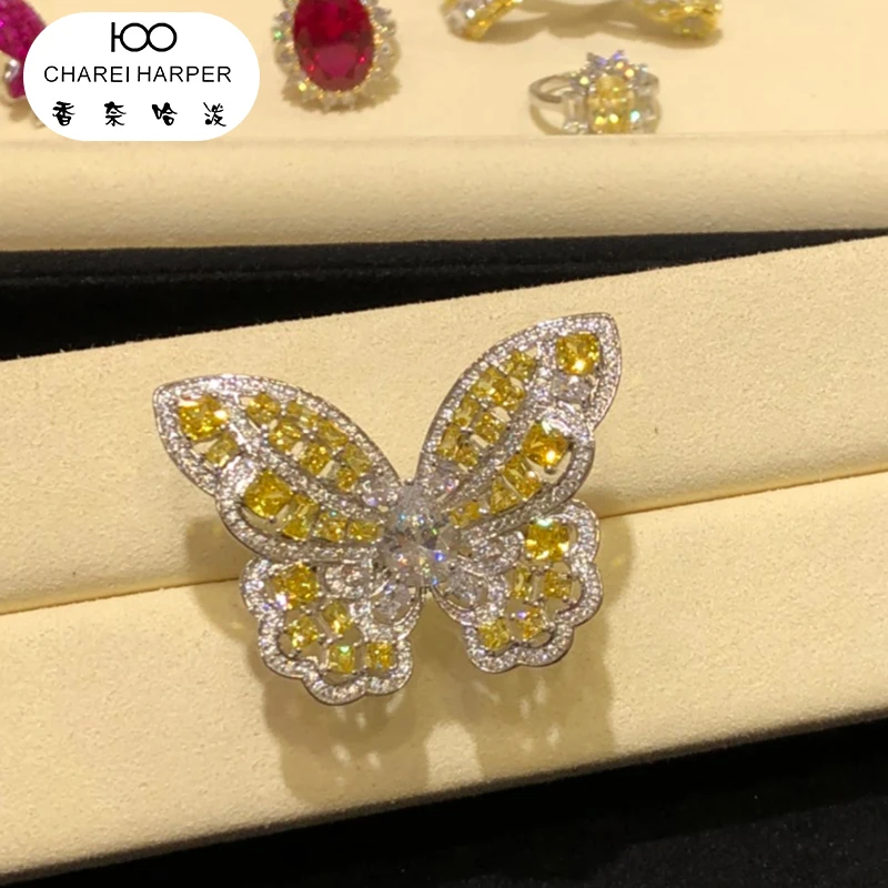 

Pure silver bow ring female niche design high sense light luxury 2023 new fashion food ring personality，with counter box bag
