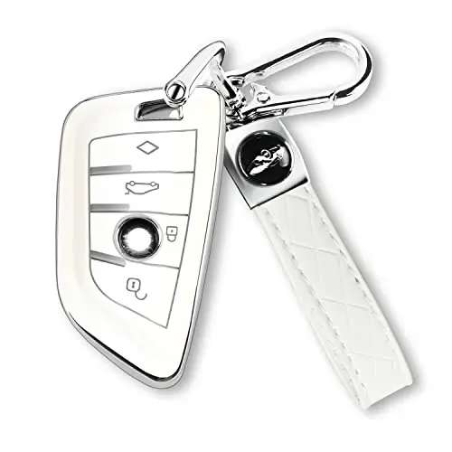 QBUC Genuine Leather Car Keychain