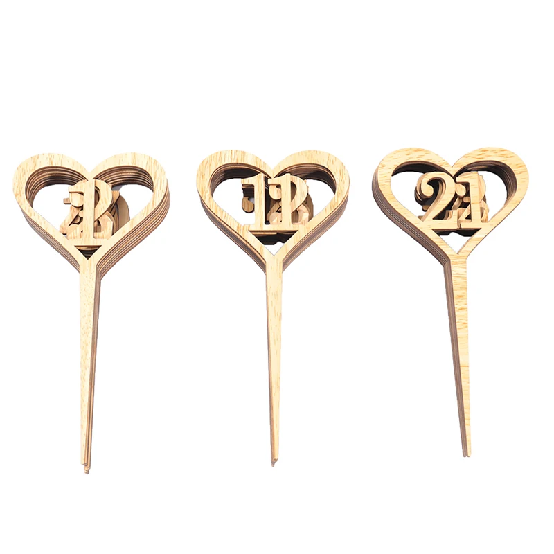 1-30 Wooden Wedding Seating Markers Table Decorations Banquet Party Guests Location Direction Heart Sign Flower Seat Card