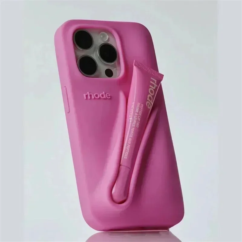 【noa】rhode iPhoneケース lipcaseunscented 2024 Lipstick Soft Silicone DIY Rhodes Phone Case For iPhone 16 15