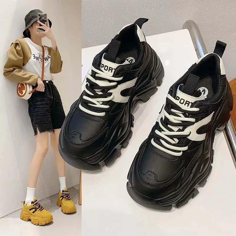 

Shoes Women Designers Platform White Black Sneakers Platform Shoes for Women Ladies Casual Shoes Zapatillas Chunky Mujer