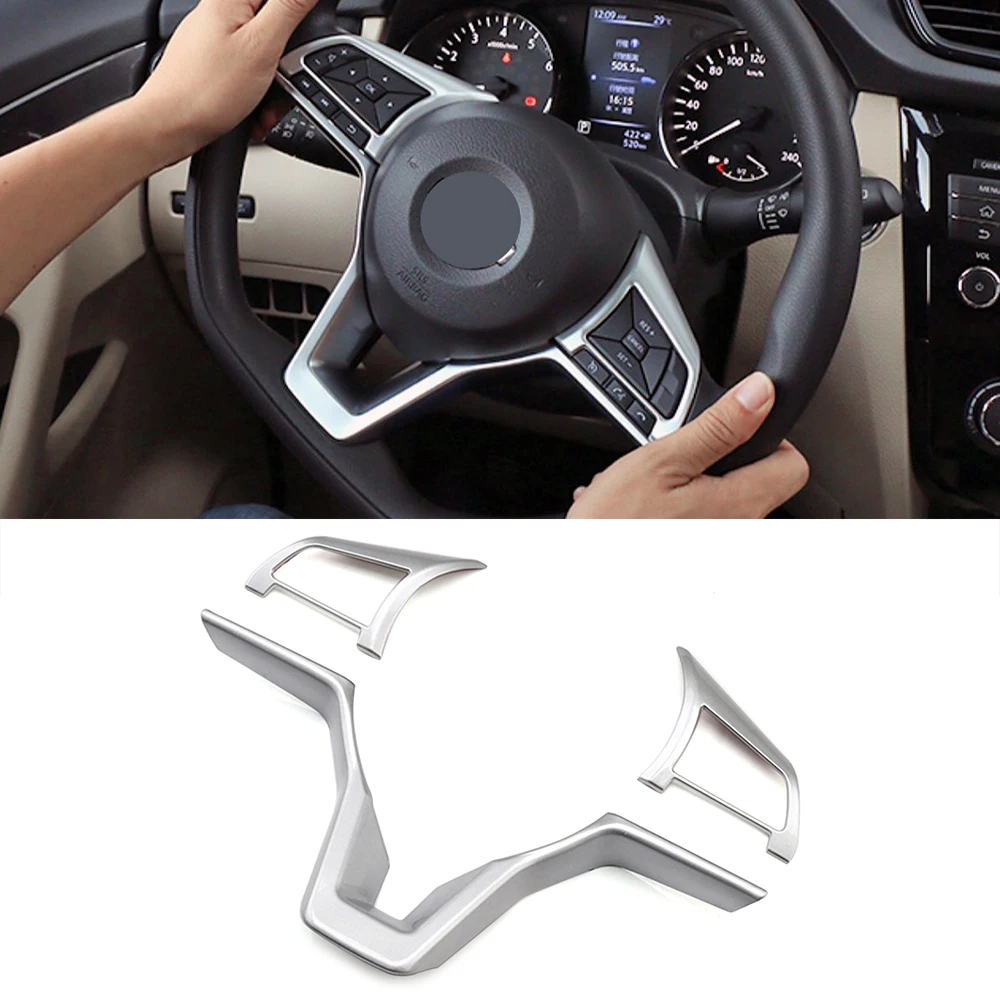 

Кнопка переключения рулевого колеса для Nissan Kicks 2016-2020, чехол с блестками, украшение интерьера, аксессуары, Матовая Серебристая Наклейка