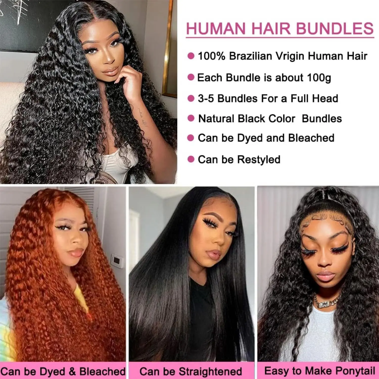 Brazilian Body Wave 3 Bundles With Lace Closure Deal Virgin Human Hair – ULit - View #4