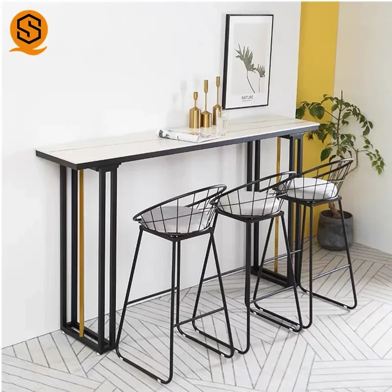 High Quality Modern Coffee Cafe Shop Furniture With Cushion High Counter Kitchen Restaurant Dining With Metal Bar Chair