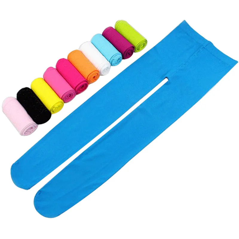 Collants pour enfants filles, bas uni, solide, danse classique, pieds, velours, couleur bonbon, serré, printemps et été
