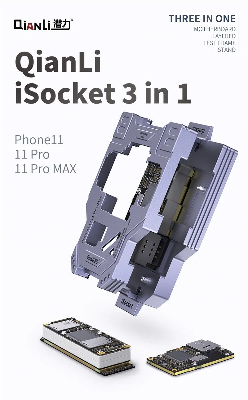 QIANLI 4-IN-1 Motherboard Layered Test Frame For IPhone X 11 12 13 Pro Max 14 Plus Mainboard Function Tester MEGA-IEDA iSocket