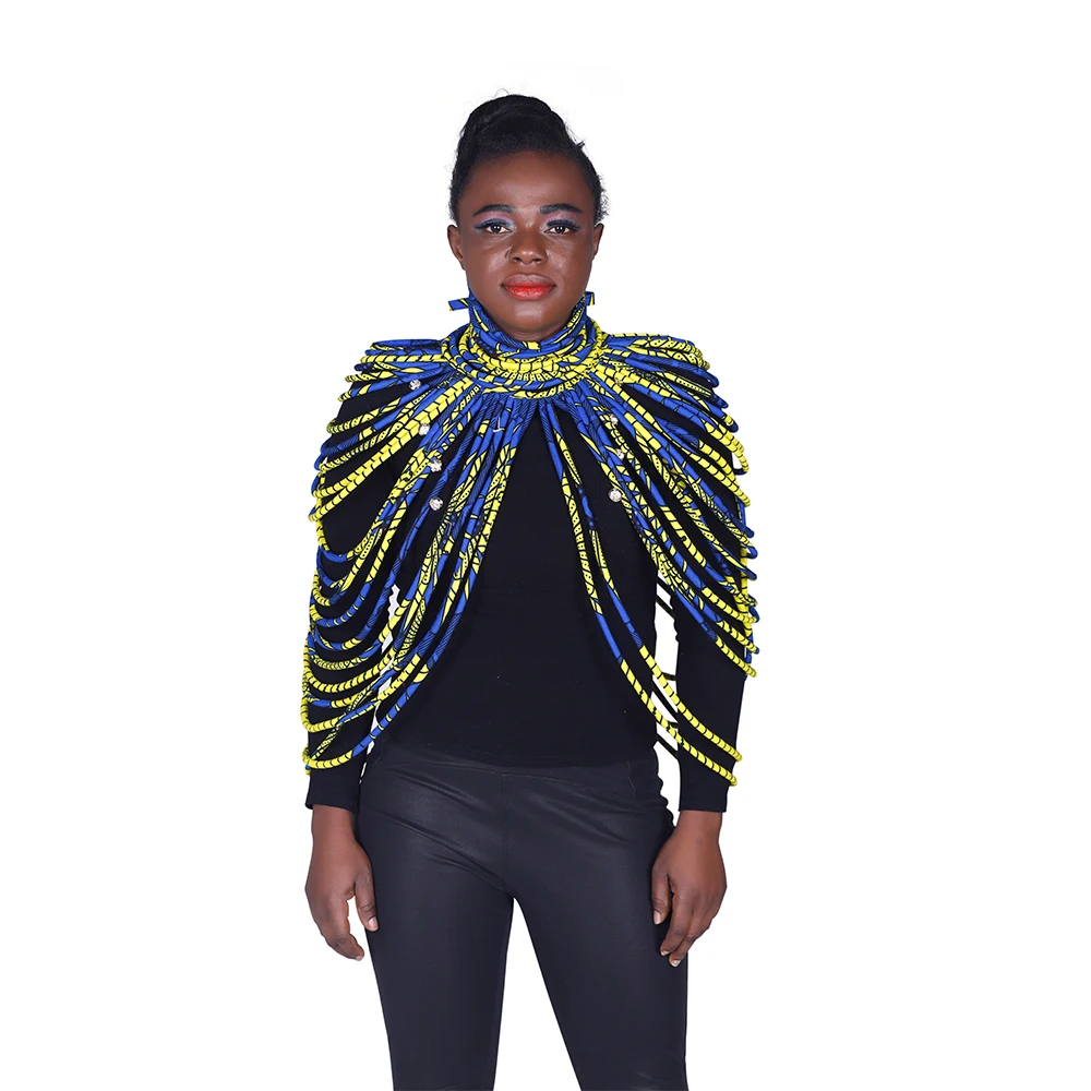 Ankara Multi Strand Necklace African Bold Colorful Long Exotic Jewelry Anfrica Handmade Necklaces BRW SP026