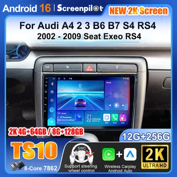 Reproductor Multimedia Estéreo con Android 16 y Video 5G para Audi A4 2 3 B6 B7 S4 RS4 2002 2003 2004 2005 2006 2007 2008 2009 Seat Exeo RS4 1
