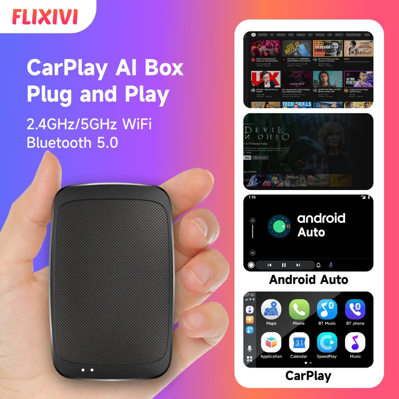 

FLIXIVI Android 13 Tv Box Carplay Ai Box Android Auto Wireless Car Intelligent System for VW Mazda Toyota Kia
