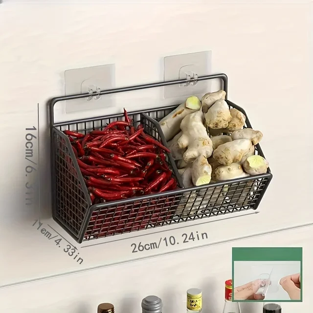 Wall Mounted Metal Wire Kitchen Storage Basket 5