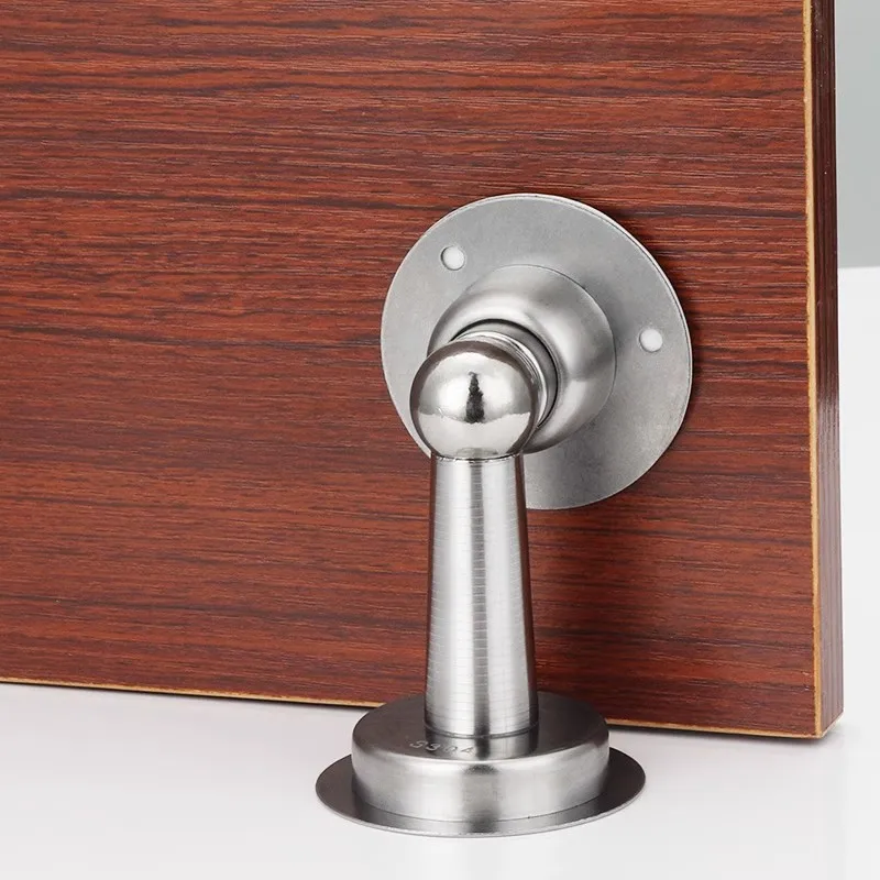 Mandodle Stainless Steel Magnetic Doorstop Non-Punch Wind-Proof Door Stopper Wall Mounted Floor Mounted Door Holder Hardwar door stopper,magnetic door stopper