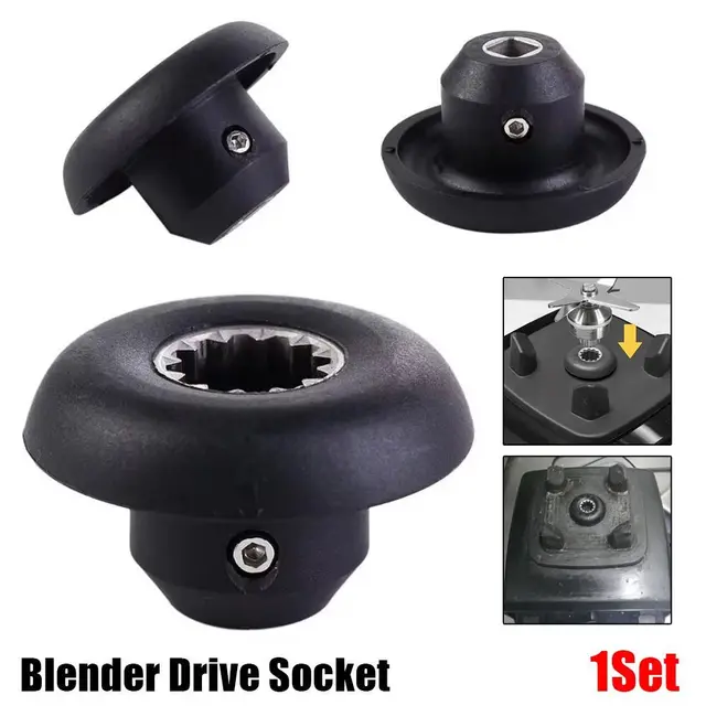 Connecteur de tête de pièce plus lent, douille d'entraînement de mélangeur, noir, pièces de rechange universelles avec vis essorée pour mélangeur Vitamix, 1 jeu 1