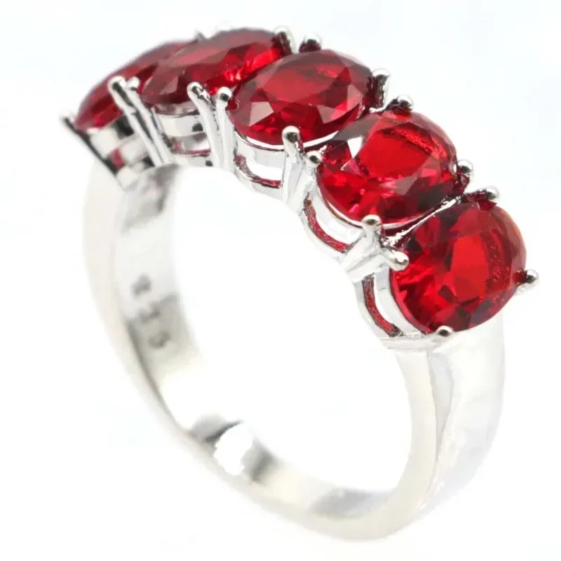 

2.5g 925 SOLID STERLING SILVER Customized Rings Swiss Blue Red Blood Ruby Purple Amethyst Woman's Gift Daily Wear