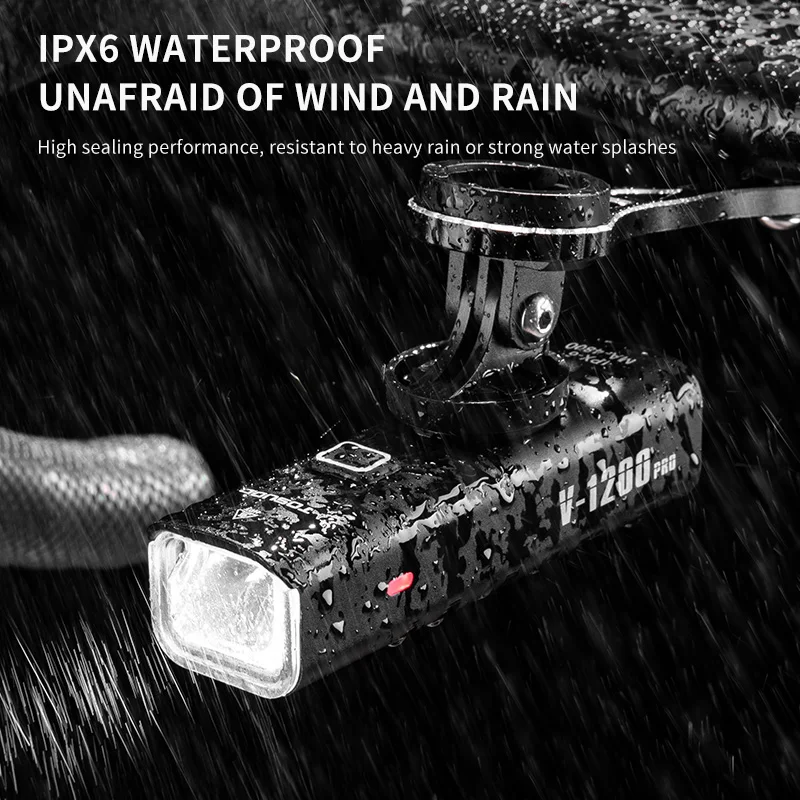 TOSUOD RH-00013 Bicycle Front Light 1200LM Waterproof USB-C Headlight - Image 4