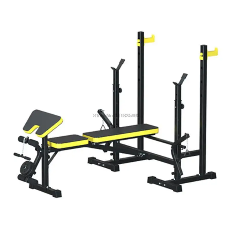 

Indoor Multifunctional Weight Bench Bench Press Squat Rack Barbell Bed Home Fitness Equipment Set Strength Training Device