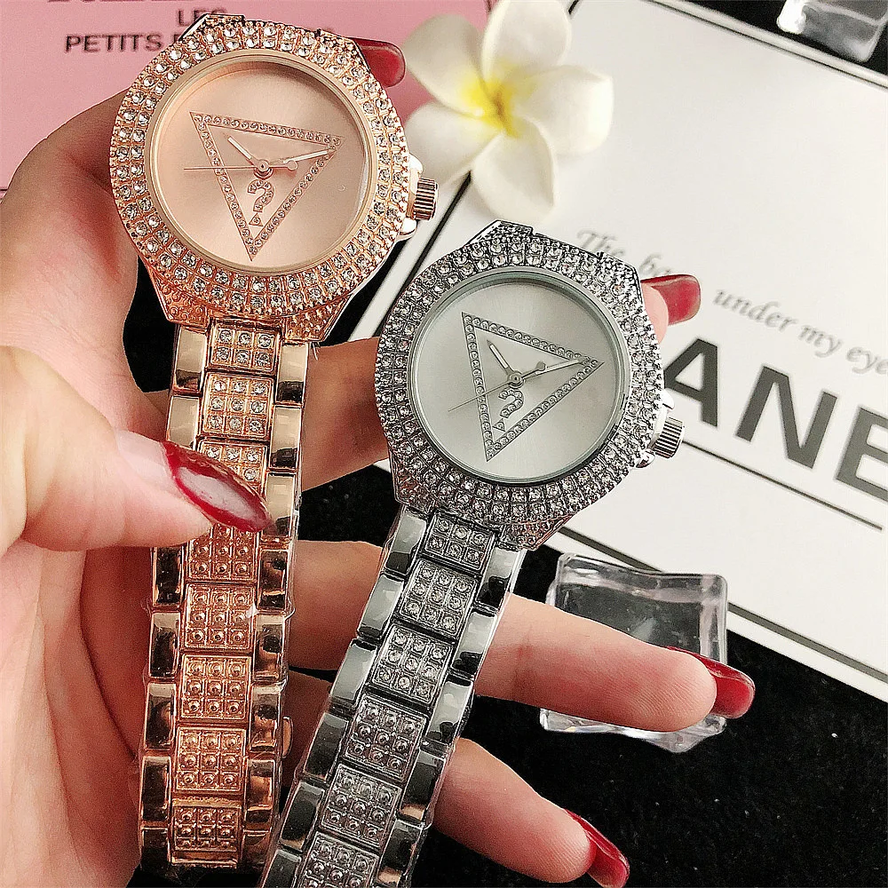 Alloy Steel Bar Inlaid Diamond Watch, Japanese Movement Watch, Fashionable Waterproof Watch, Quartz Watch, Korean Version Fashio