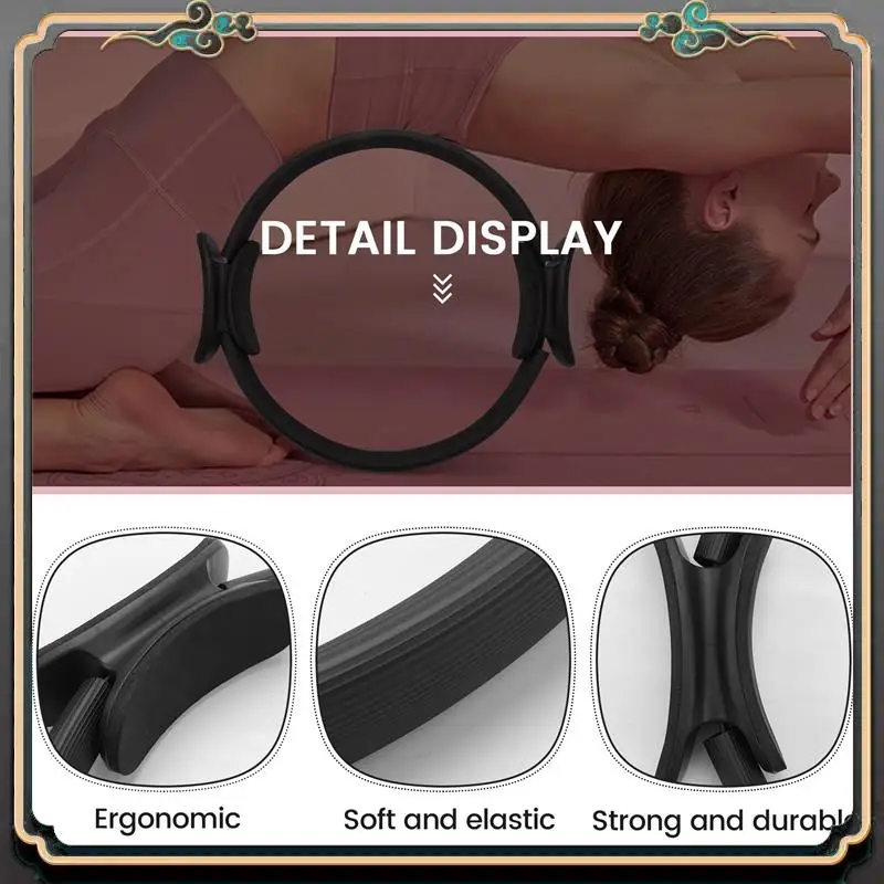 Premium Pilates Ring Magic Circle Body Sport Exercise Fitness Strength Yoga Tool-Black
