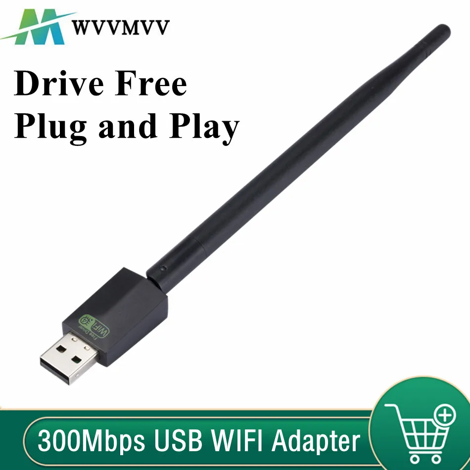 

WvvMvv 300Mbps WIFI Adapter Wireless Network Card Play and Play Mini USB WiFi Adapter LAN Wi-Fi Receiver For PC Windows