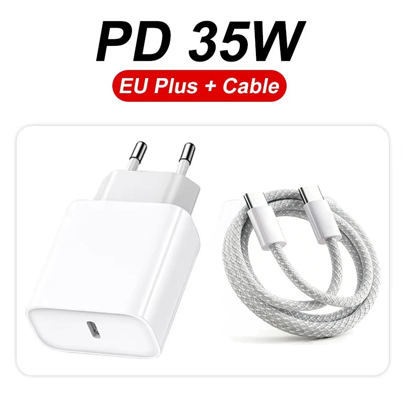 Apple Original 35W USB-C Fast Charger with Quick Charging Cable